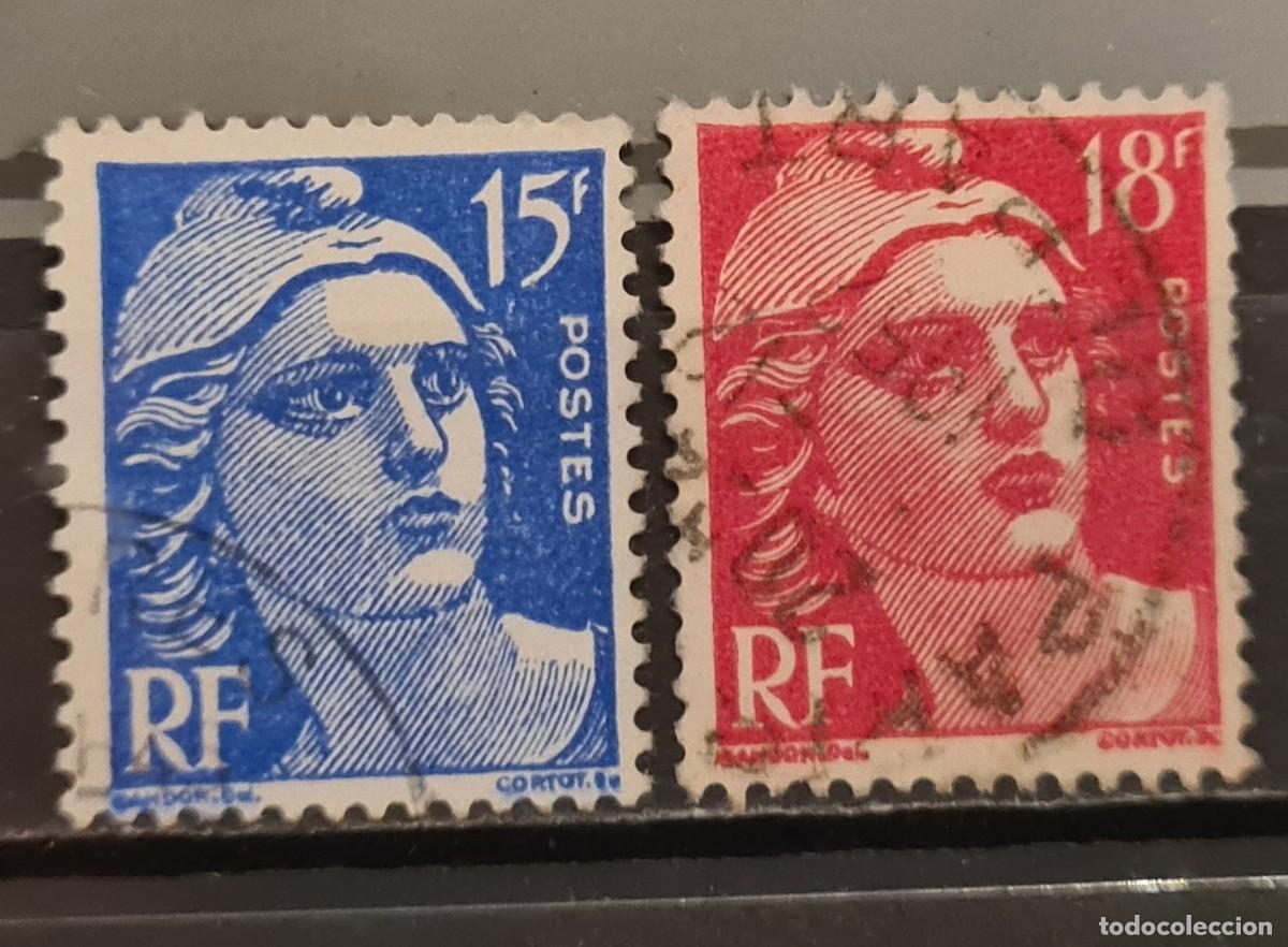 Stamps: Serie de sellos usados de Francia 1951: Marianne de Gandon