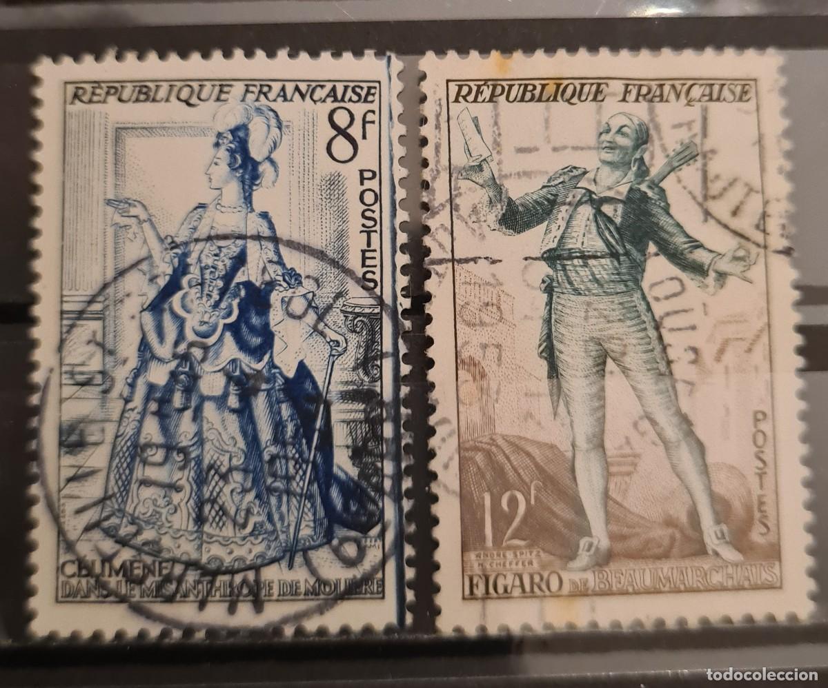 Stamps: Serie completa de sellos usados de Francia 1953: teatro franc&eacute;s