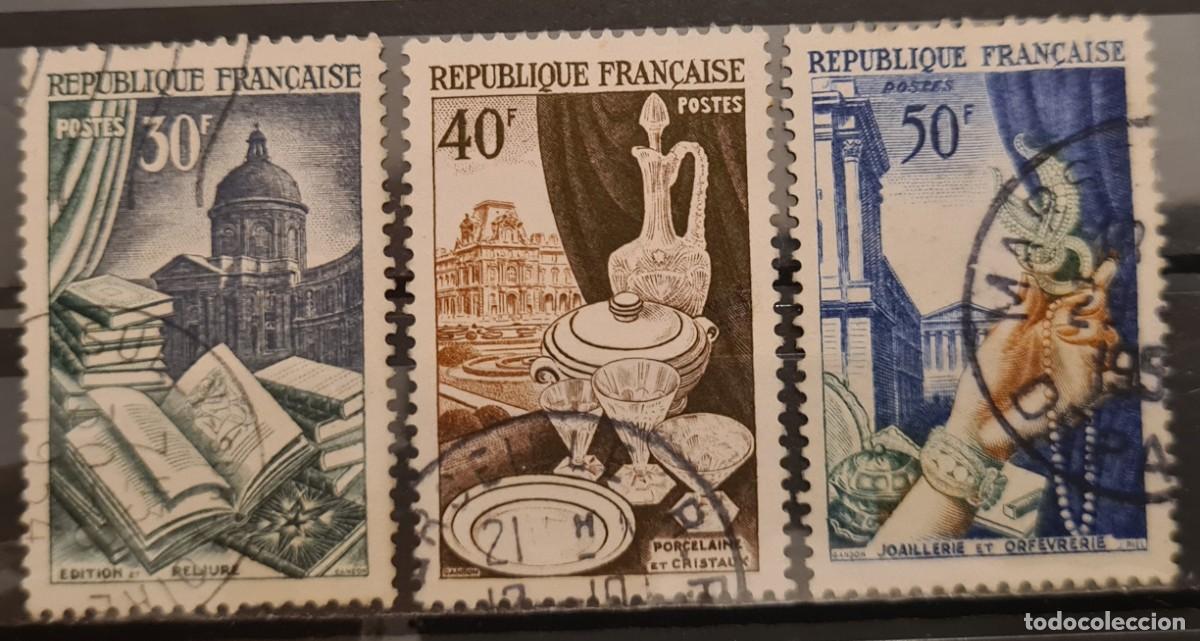 Stamps: Serie de sellos usados de Francia 1954: Productos de lujo