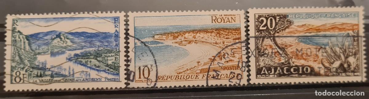 Stamps: Serie de sellos usados de Francia 1954: serie tur&iacute;stica