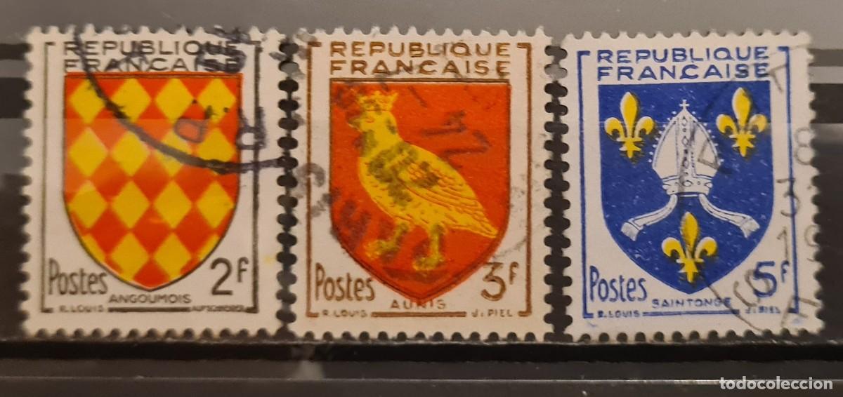 Stamps: Serie de sellos usados de Francia 1954: escudos provinciales