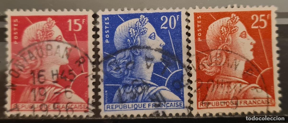 Stamps: Serie de sellos usados de Francia 1955-59: Marianne (de Muller)