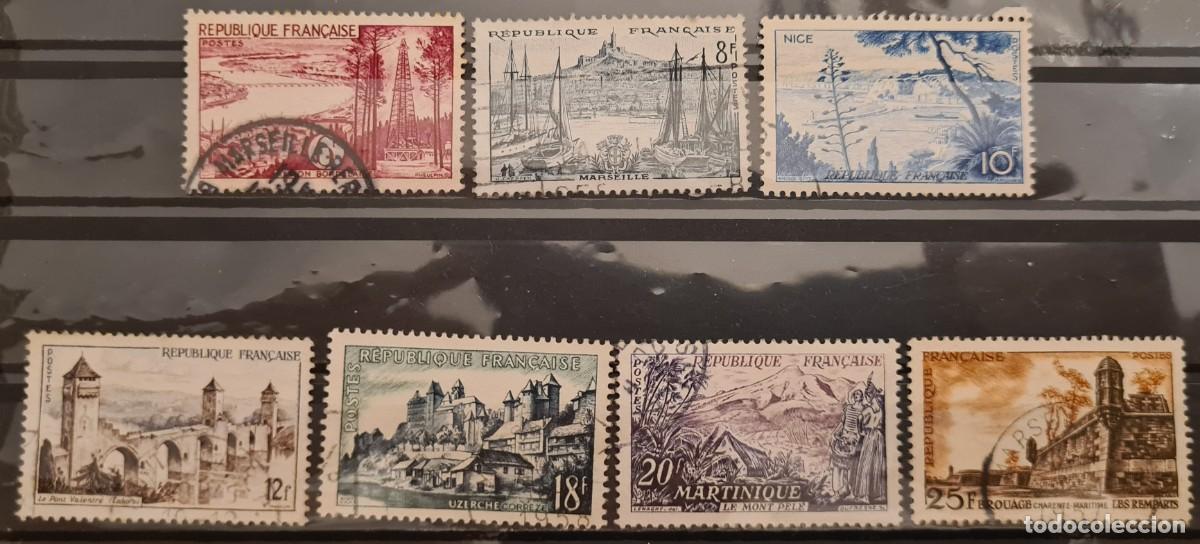 Stamps: Serie completa de sellos usados de Francia 1955: serie tur&iacute;stica