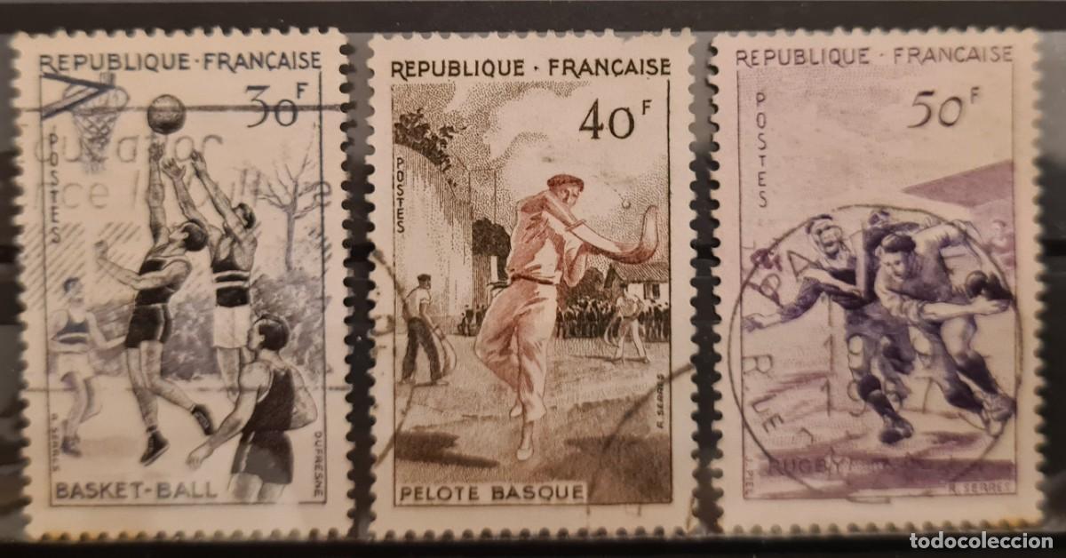 Stamps: Serie de sellos usados de Francia 1956: serie deportiva