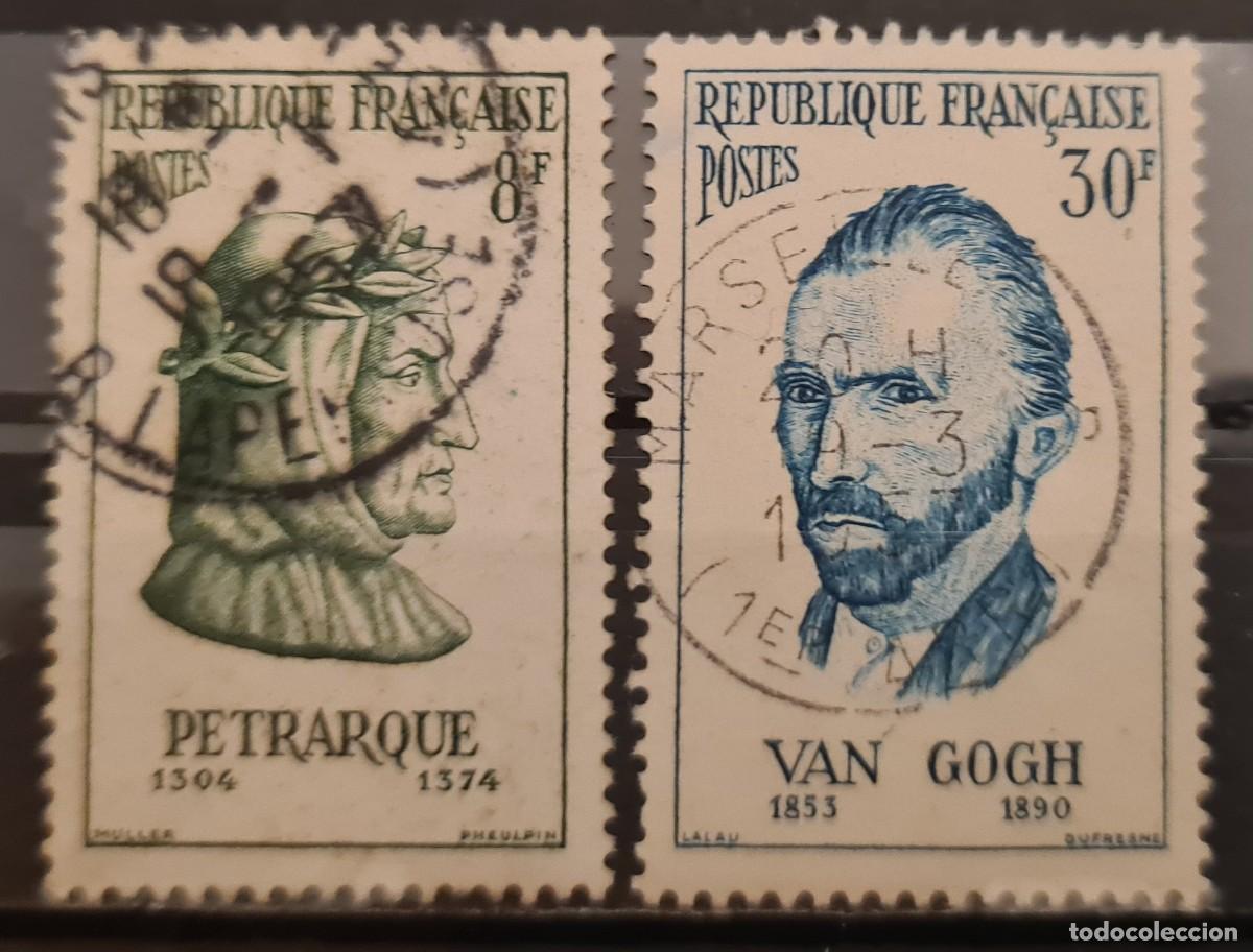 Stamps: Serie de sellos usados de Francia 1956: Personajes extranjeros influyentes