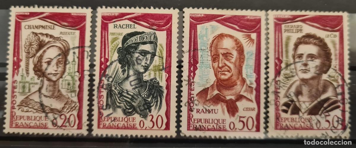 Timbres: Serie de sellos usados de Francia 1961: celebridades francesas