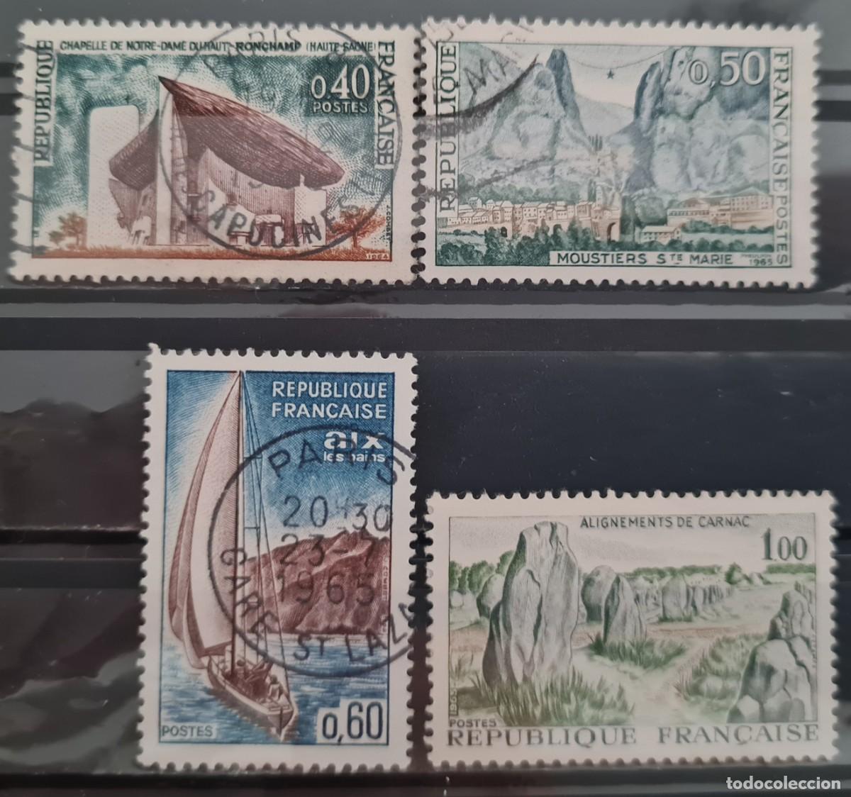 Sellos: Serie de sellos usados de Francia 1965: serie tur&iacute;stica
