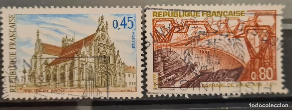 Sellos: Serie de sellos usados de Francia 1969: serie tur&iacute;stica