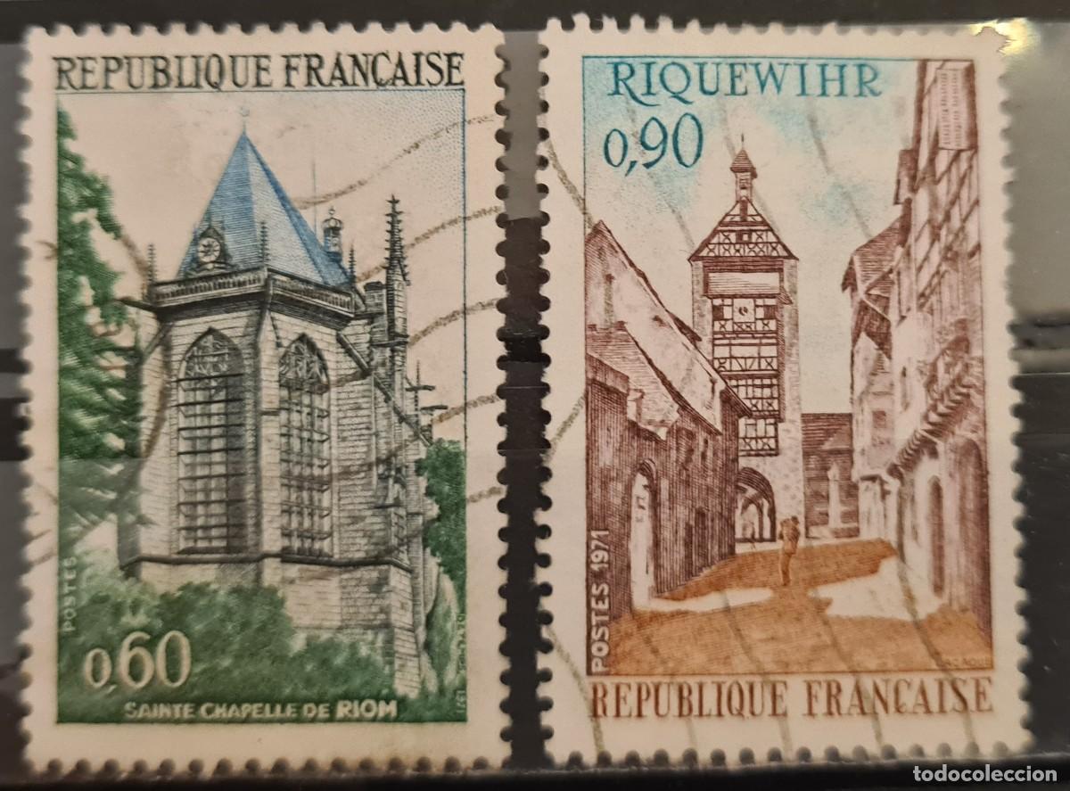 Sellos: Serie de sellos usados de Francia 1971: serie tur&iacute;stica