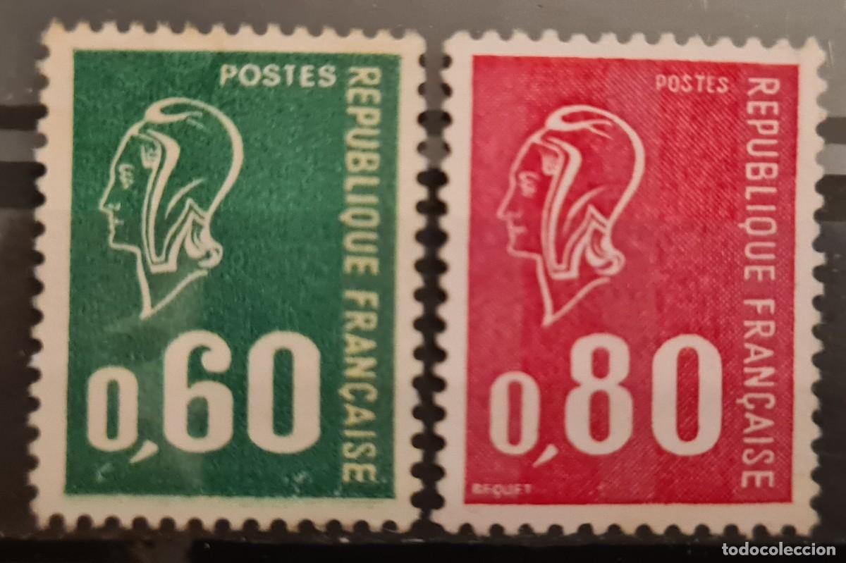 Sellos: Serie de sellos usados de Francia 1976: Marianne (de B&eacute;quet)
