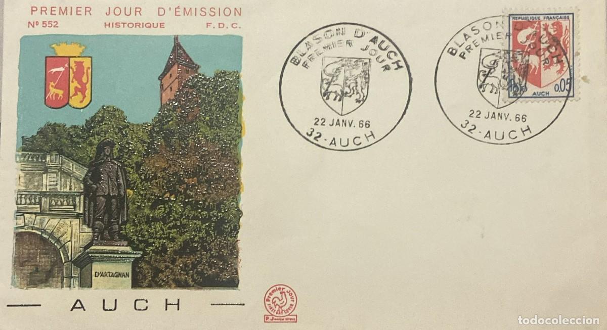 Sellos: TS) 1966 FRANCE, FDC,CITY COATS OF ARMS,VF.