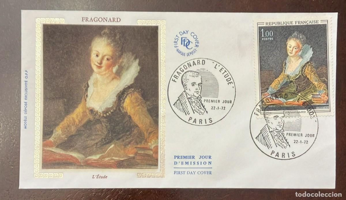 Sellos: TS) 1972 FRANCE, FDC,WITH THE FRENCH PAINTER JEAN HONORE FRAGONARD AND HIS CELEBRATED WORK THE STUDY