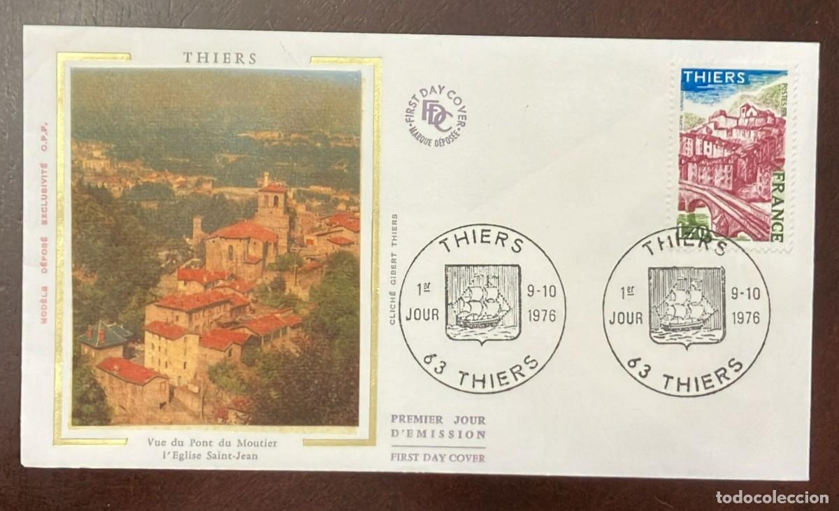 Sellos: TS) 1976 FRANCE, FDC,THIERS,VF.
