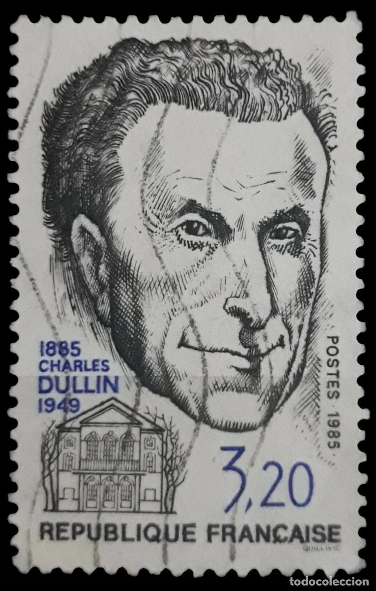 Sellos: FRANCIA 1985 Centenario del nacimiento del actor Charles Dullin. USADO.