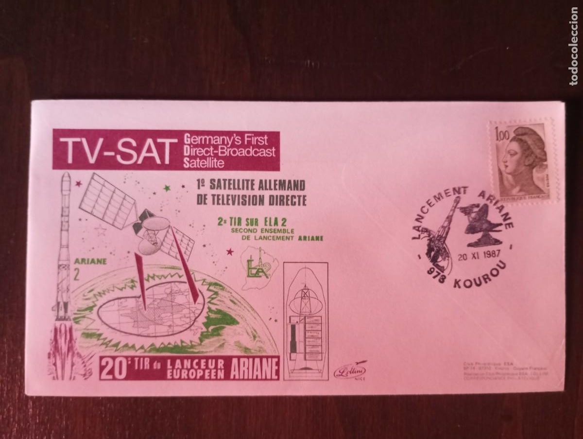 Sellos: FRANCIA, 1987, TV SAT, 20 ANIV ARIADNE, SATELITES DE COMUNICACI&Oacute;N