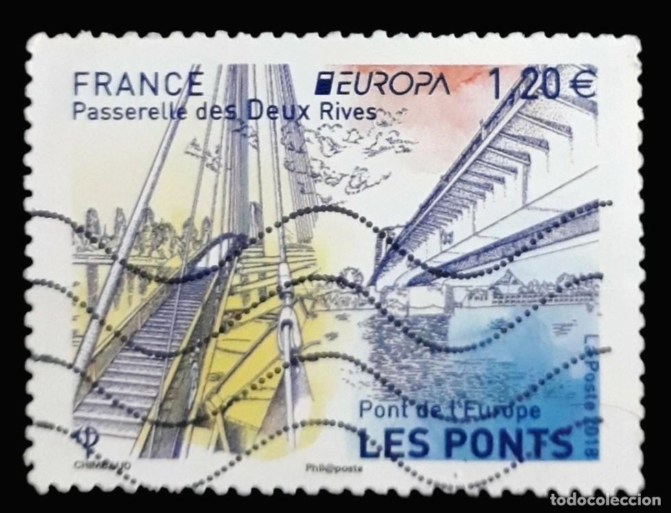Sellos: FRANCIA 2018 Europa. Puentes. USADO.