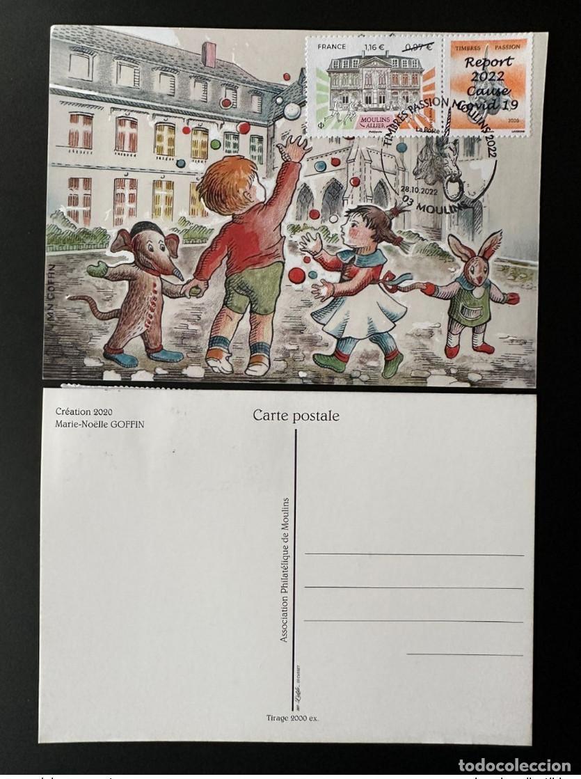 Sellos: Tarjeta maxi sobrecargada YT 5437A de Francia 2022 Moulins Allier Stamps Passions