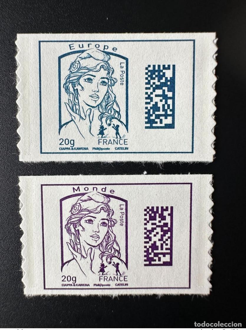 Sellos: Francia 2015 Autoadhesivo T YT 1214 - 1215A Marianne et la Jeunesse Ciapa Kawena