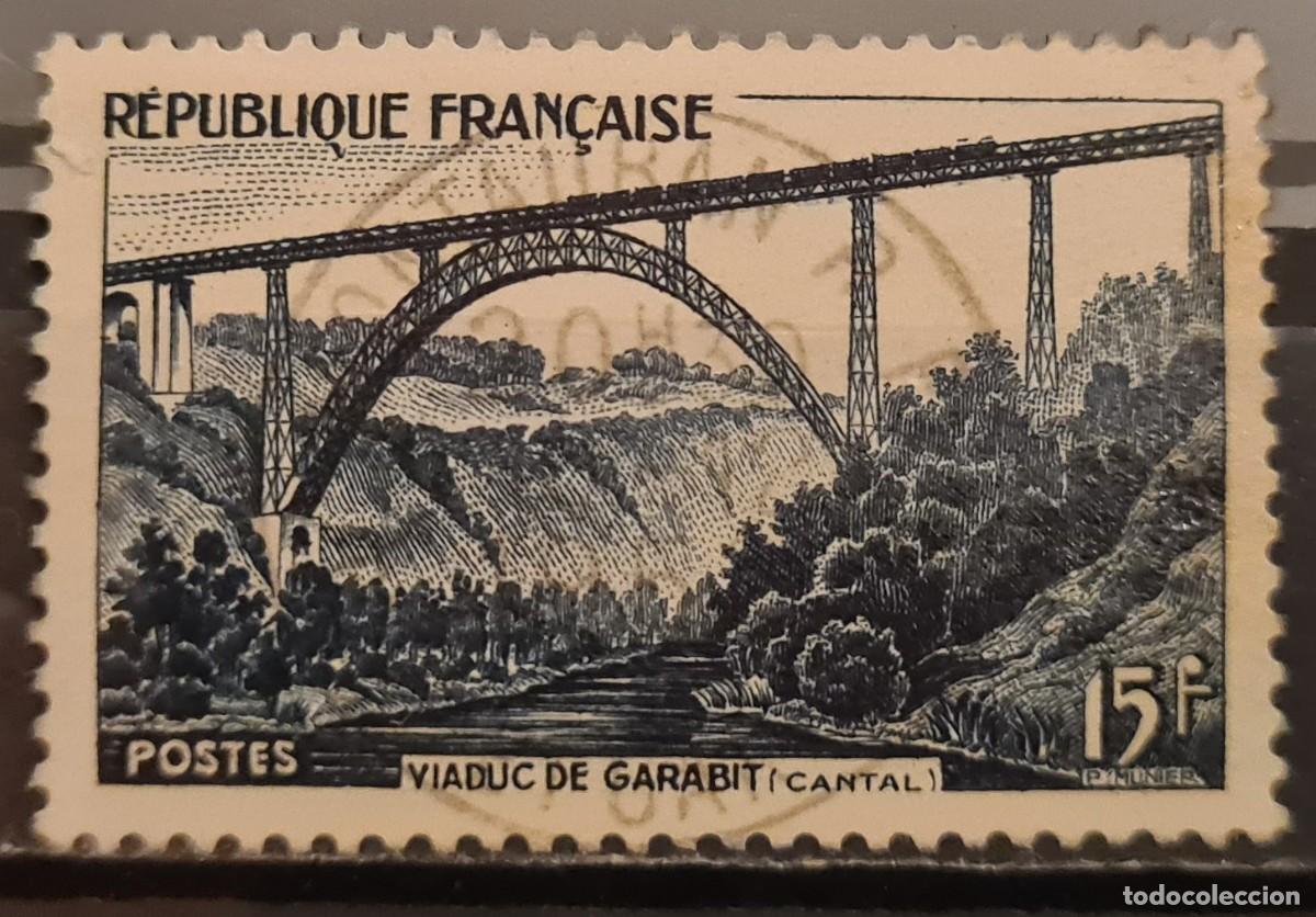 Sellos: Sello usado de Francia 1952: viaducto de Garabit