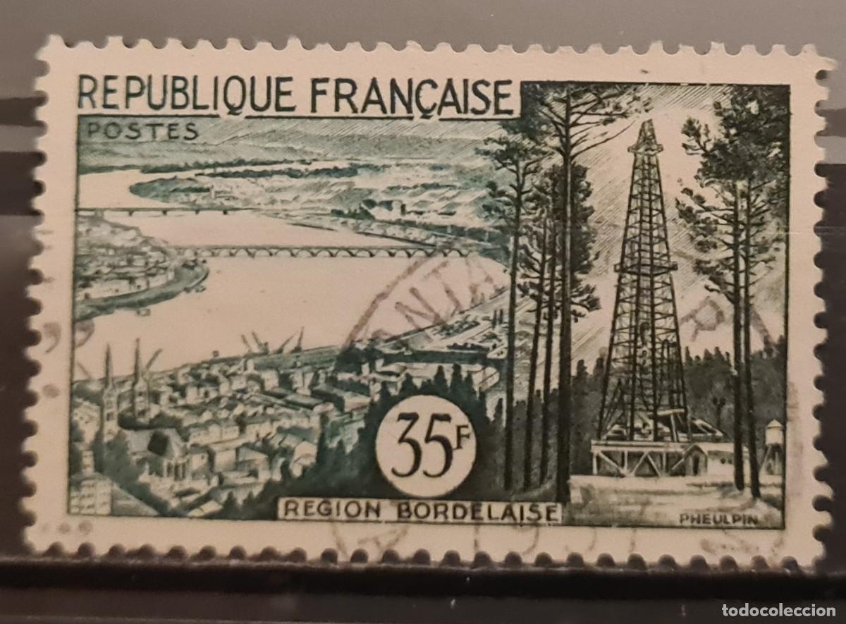 Sellos: Sello usado de Francia 1957: regi&oacute;n burdalesa