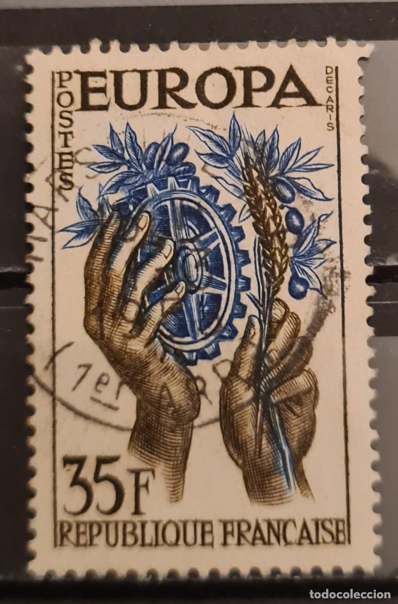 Sellos: Sello usado de Francia 1957: Europa
