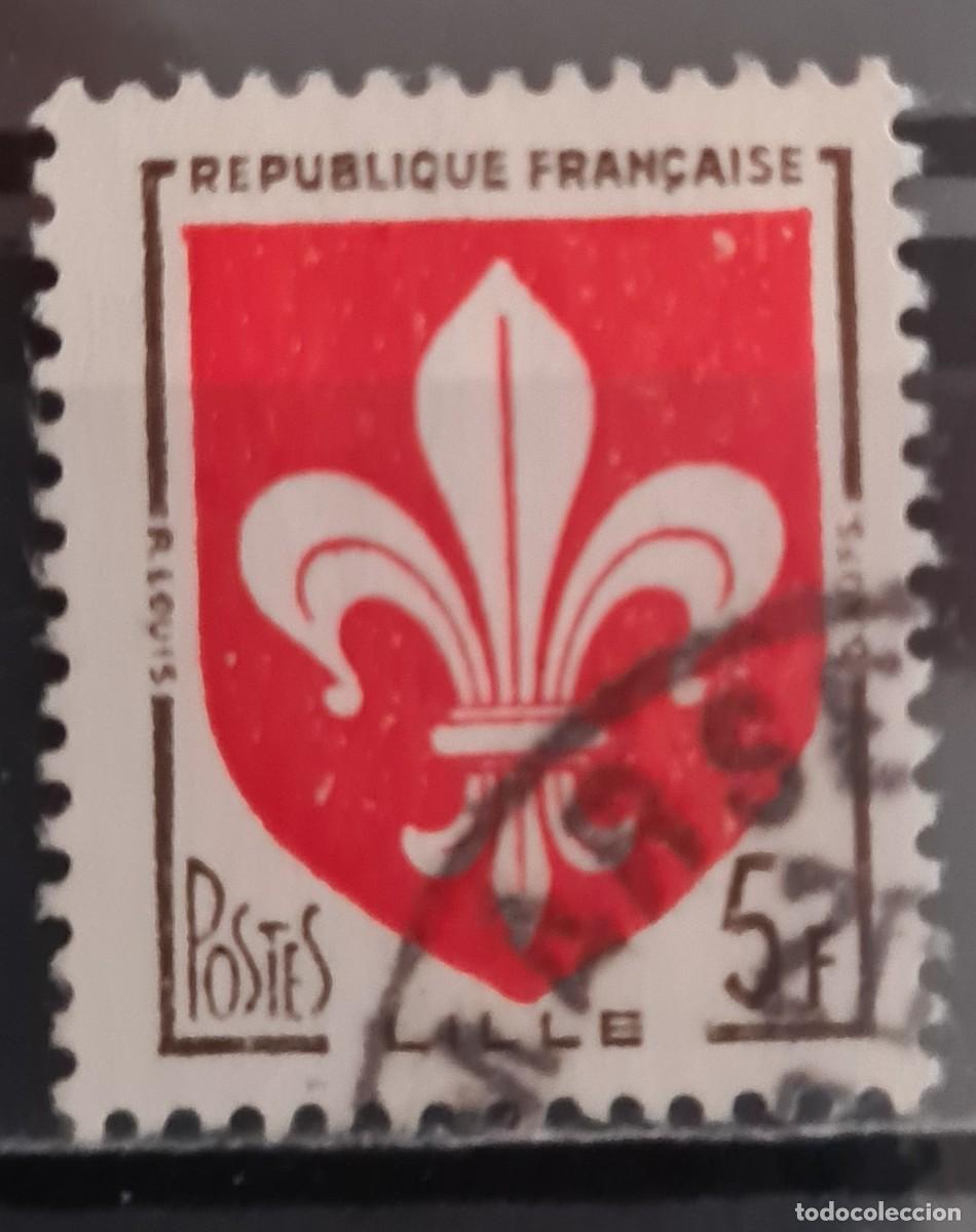 Sellos: Sello usado de Francia 1958: Escudos de villas