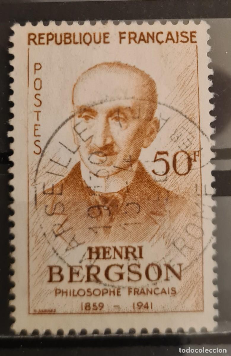 Sellos: Sello usado de Francia 1959: Centenario del nacimiento del fil&oacute;sofo Henri Bergson