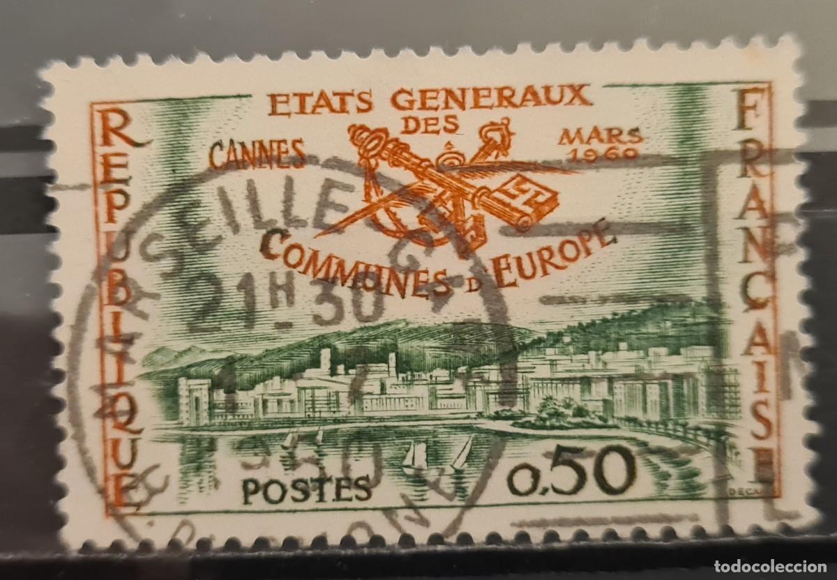 Sellos: Sello usado de Francia 1960: V Sesi&oacute;n del Estado general de los Municipios Europeos