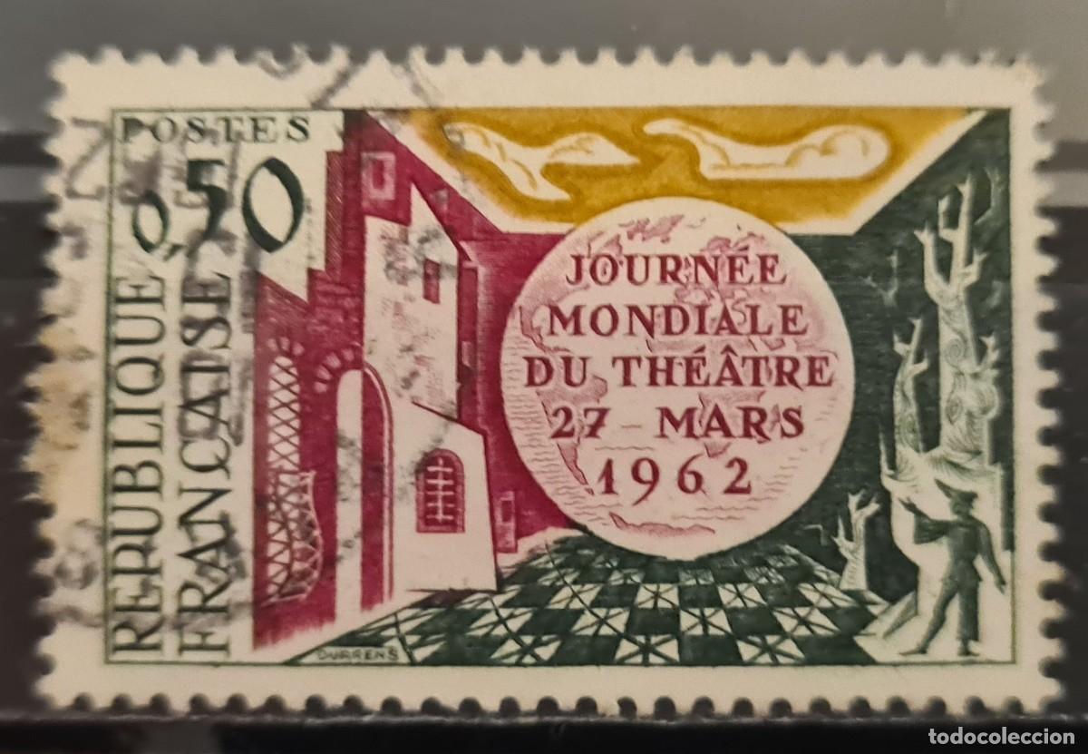 Sellos: Sello usado de Francia 1962: D&iacute;a mundial del teatro