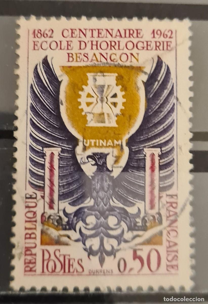 Sellos: Sello usado de Francia 1962: Centenario de la Escuela de Relojer&iacute;a de Besan&ccedil;on
