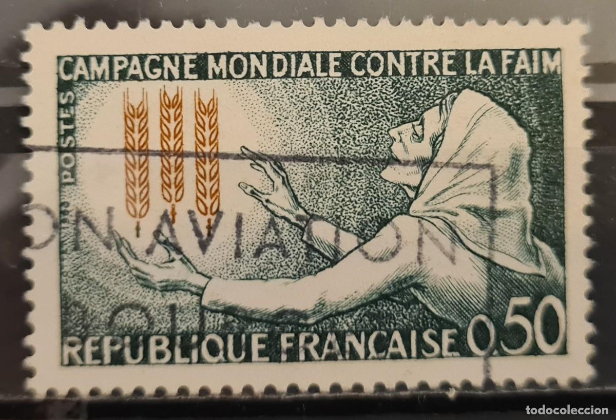 Sellos: Sello usado de Francia 1963: Campa&ntilde;a Mundial contra el Hambre
