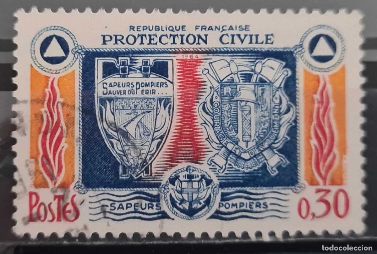 Sellos: Sello usado de Francia 1964: Protecci&oacute;n Civil