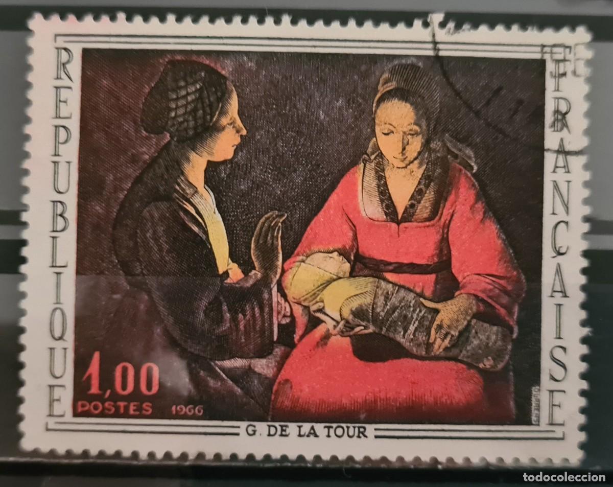 Sellos: Sello usado de Francia 1966: Obras de arte