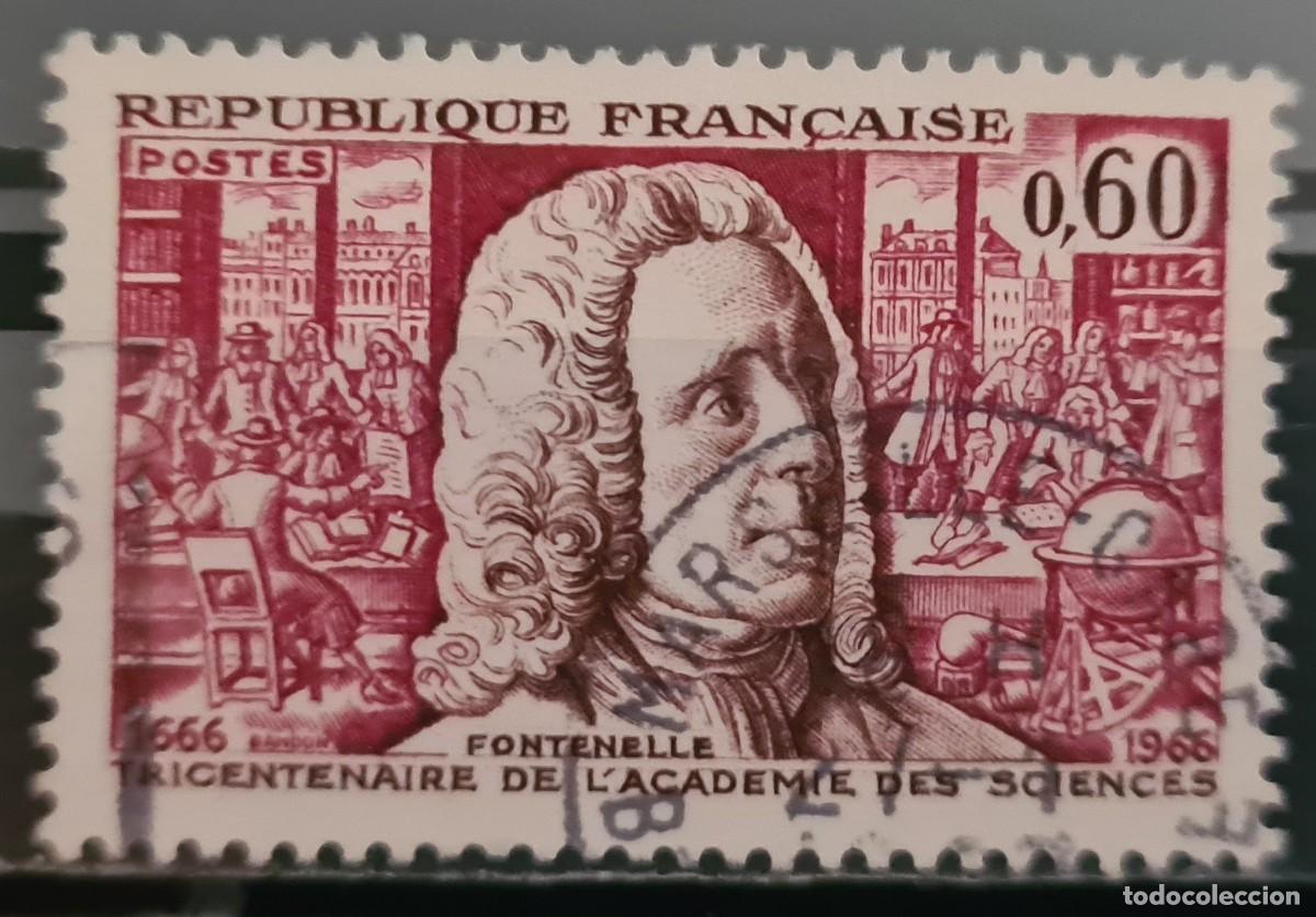 Sellos: Sello usado de Francia 1966: Tricentenario de la Academia de Ciencias de Par&iacute;s