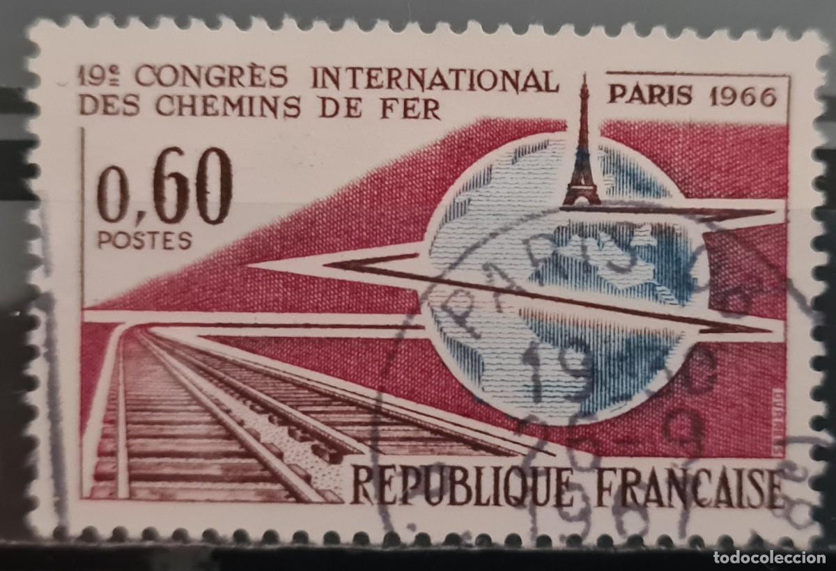 Sellos: Sello usado de Francia 1966: XIX Congreso internacional del Ferrocarril
