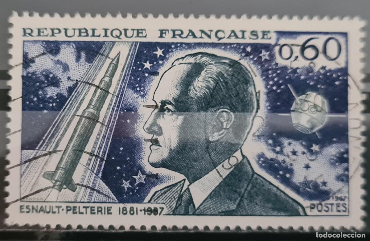 Sellos: Sello usado de Francia 1967: X aniversario de la muerte de Robert Esnault-Pelterie