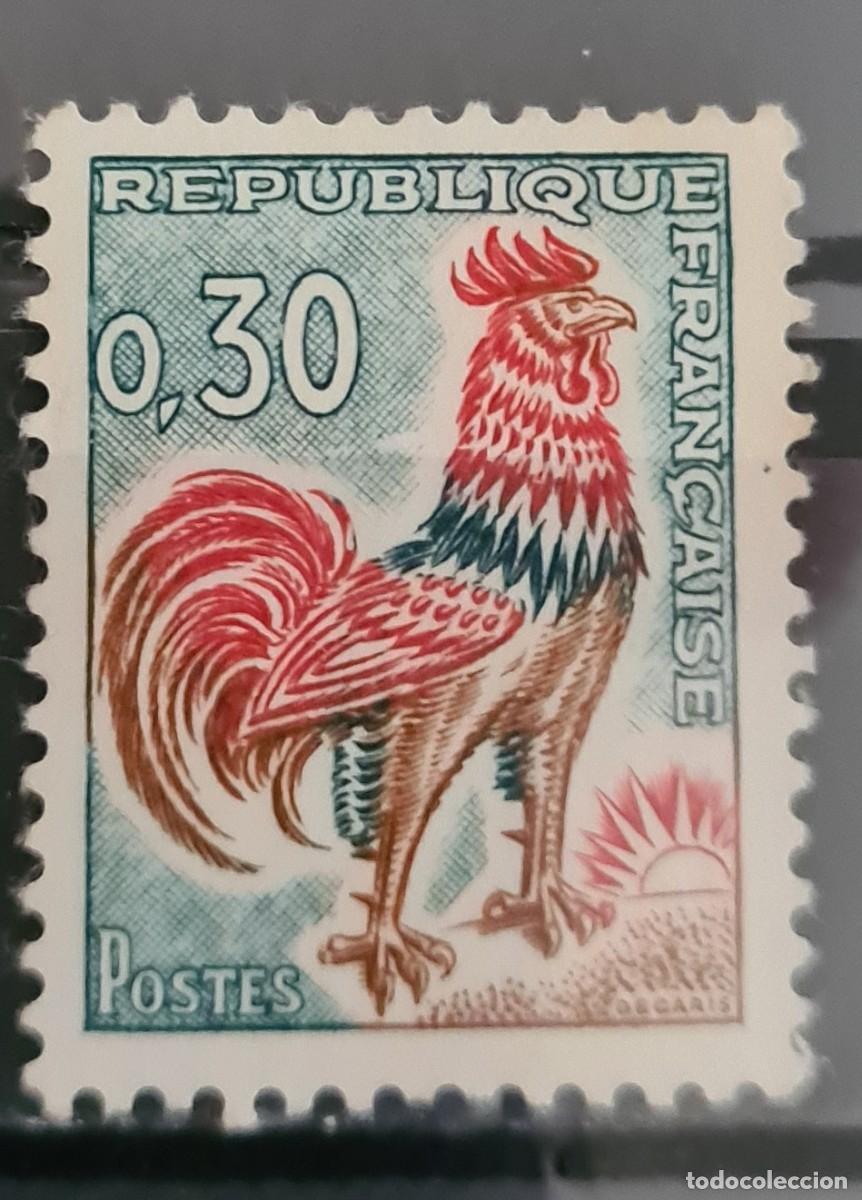 Sellos: Sello usado de Francia 1962-65: El Gallo de Decaris