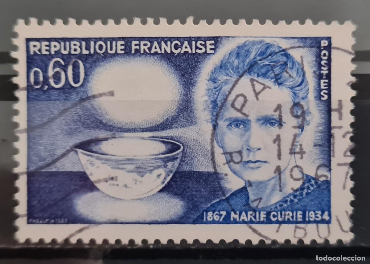 Sellos: Sello usado de Francia 1967: Centenario del nacimiento de Marie Sklodowska-Curie