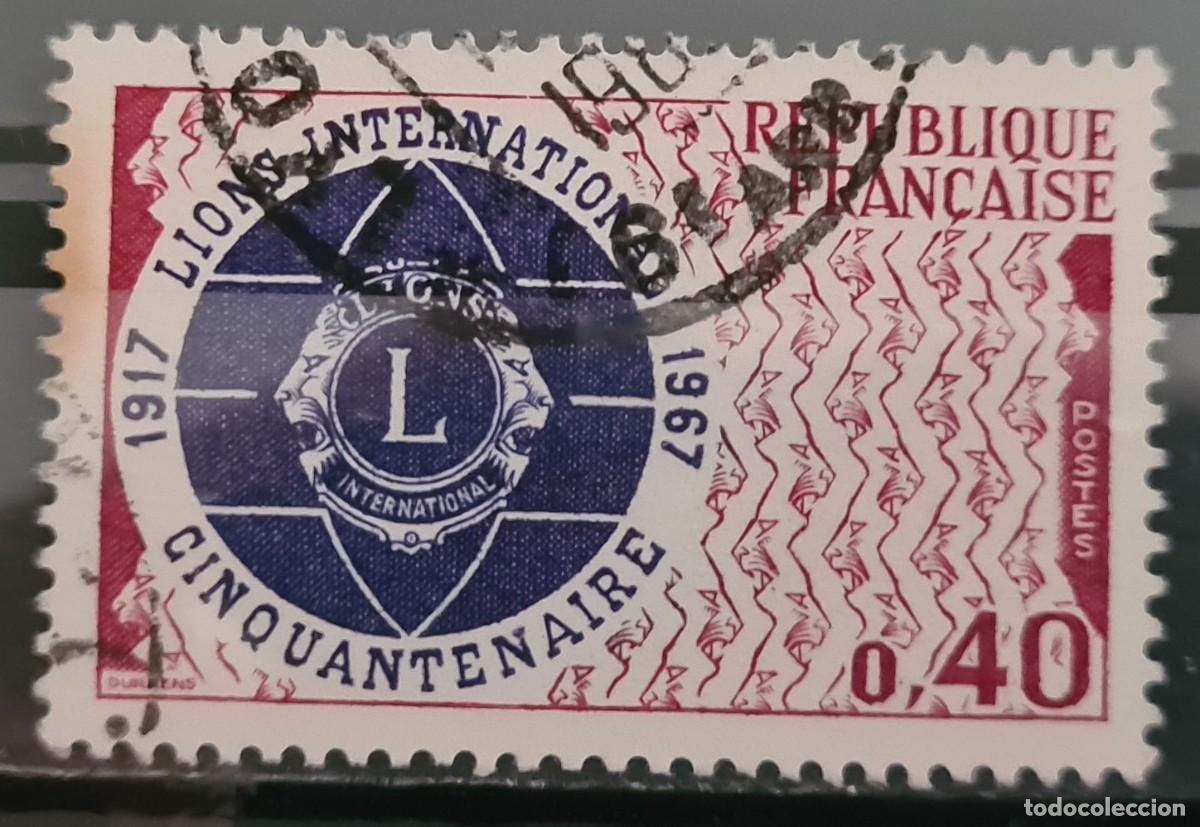 Sellos: Sello usado de Francia 1967: Cincuentenario de Lions internacional