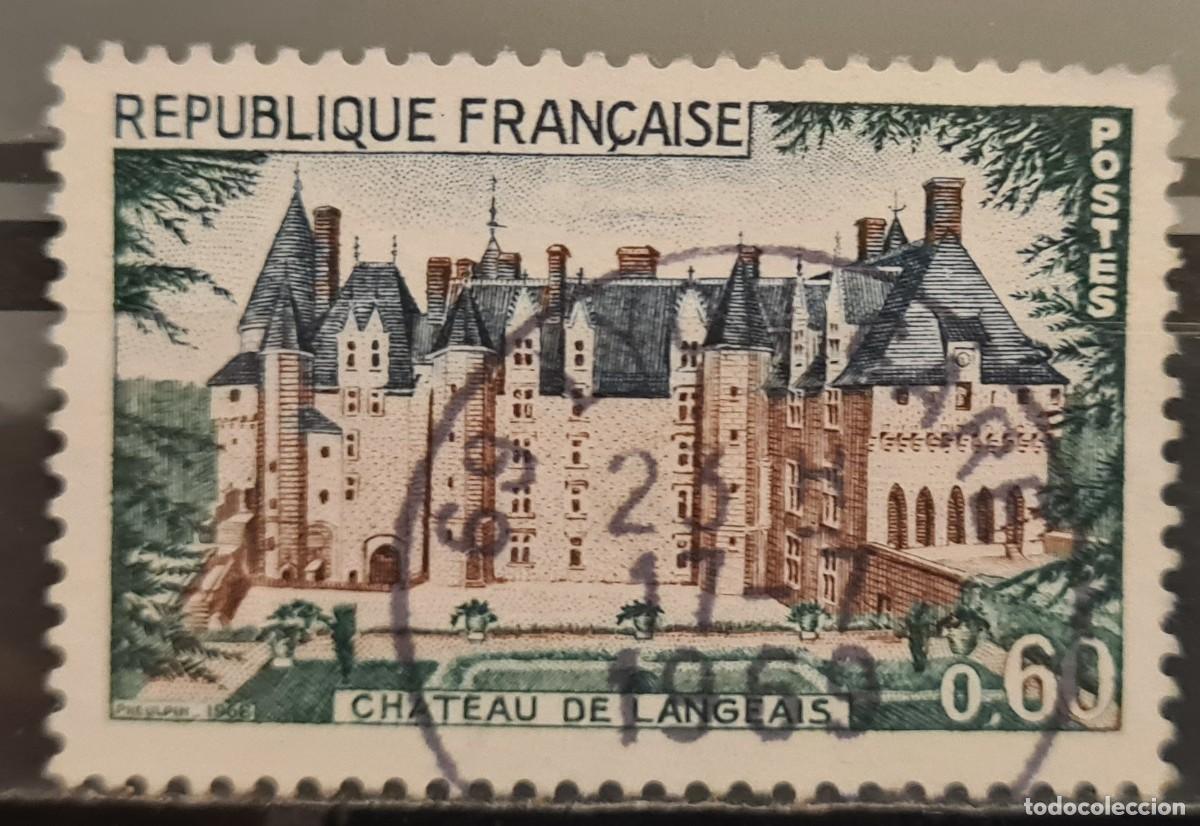 Sellos: Sello usado de Francia 1968: Castillo de Langeis