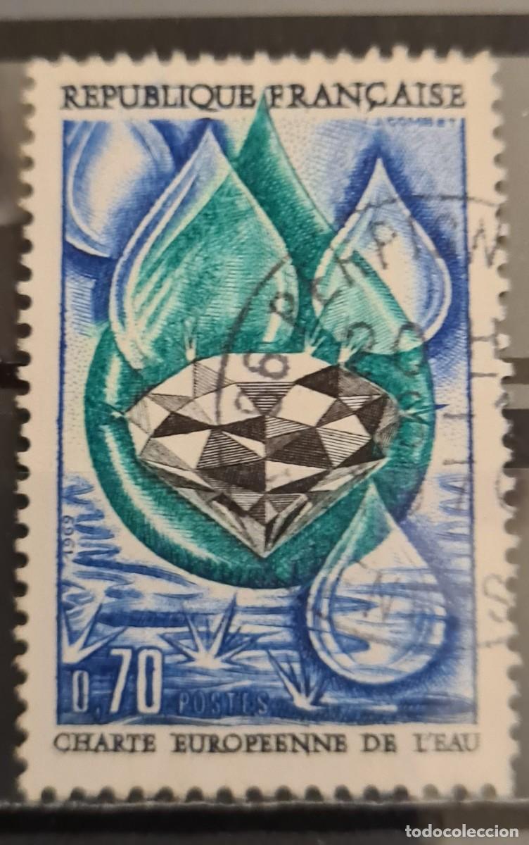 Sellos: Sello usado de Francia 1969: Carta europea del agua