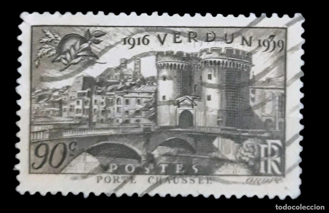 Sellos: FRANCIA 1939 XXIII Aniversario de la batalla de Verdun. USADO.