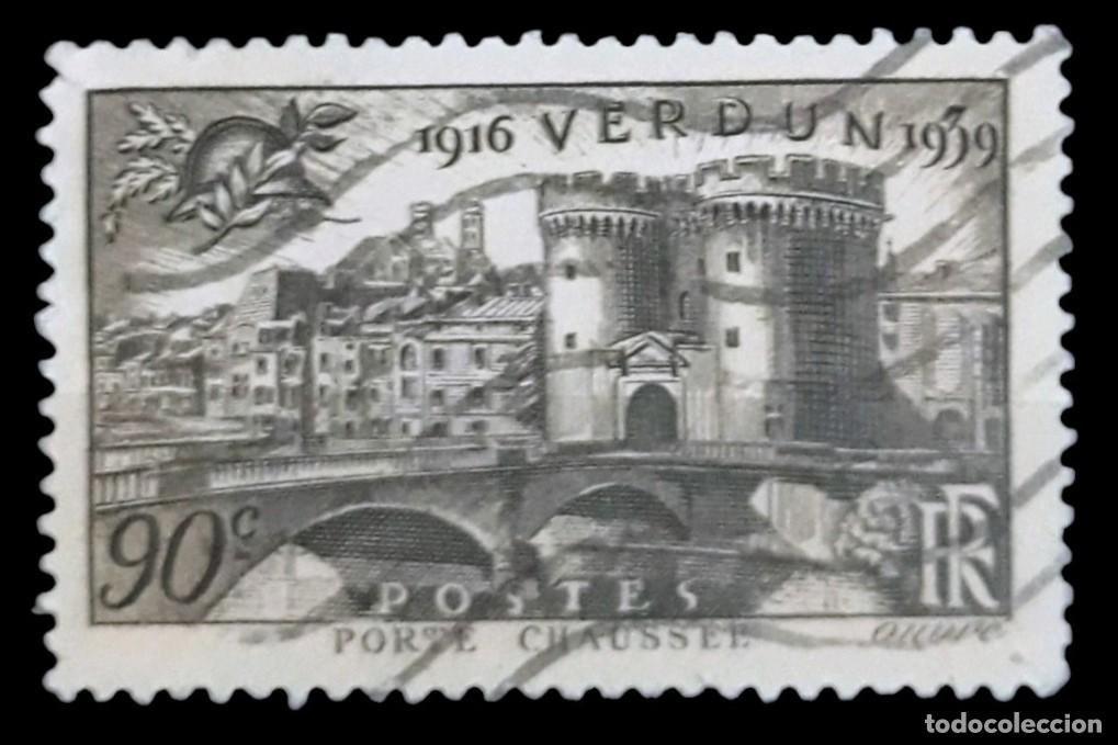 Sellos: FRANCIA 1939 XXIII Aniversario de la batalla de Verdun. USADO.