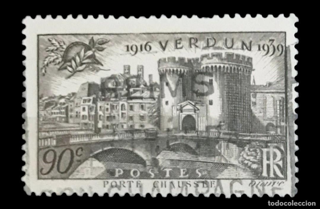 Sellos: FRANCIA 1939 XXIII Aniversario de la batalla de Verdun. USADO.