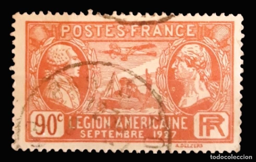 Sellos: FRANCIA 1927 Legi&oacute;n Americana. Yvert: 244. USADO.