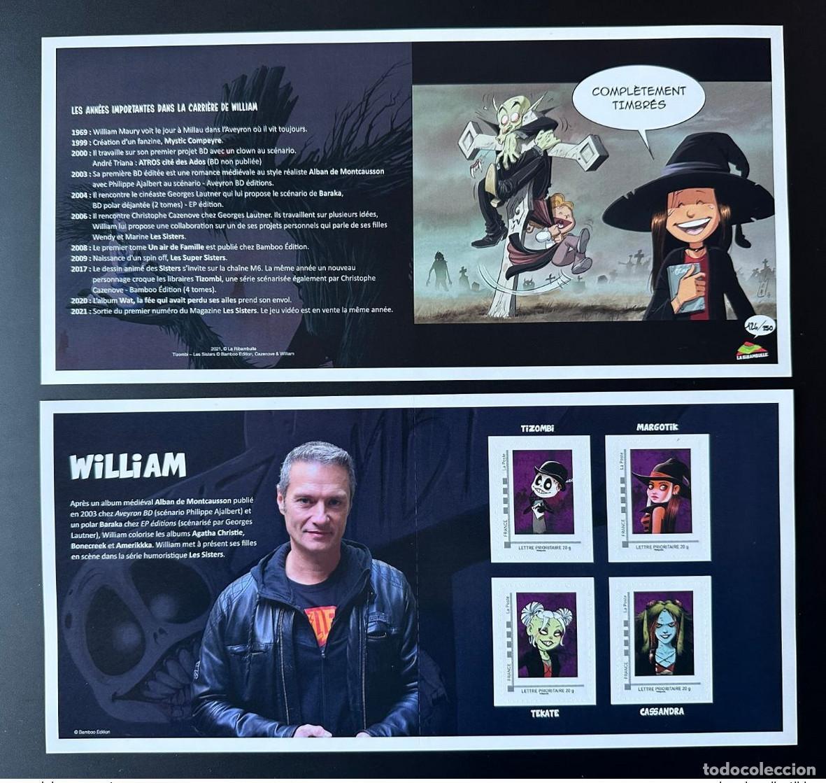 Sellos: Francia 2021 Coleccionista William BD Comics Tizombi Margotik Tekate Cassandra