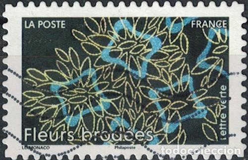 Sellos: Francia 2025 Oblit&eacute;r&eacute; Used Premi&egrave;res Fleurs Brod&eacute;es Y&T FR 2576