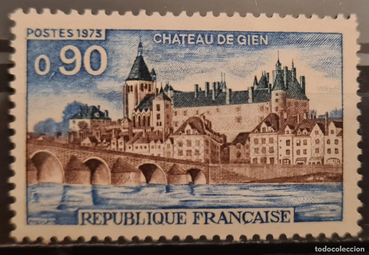 Sellos: Sello usado de Francia 1973. Serie tur&iacute;stica: castillo de Gien