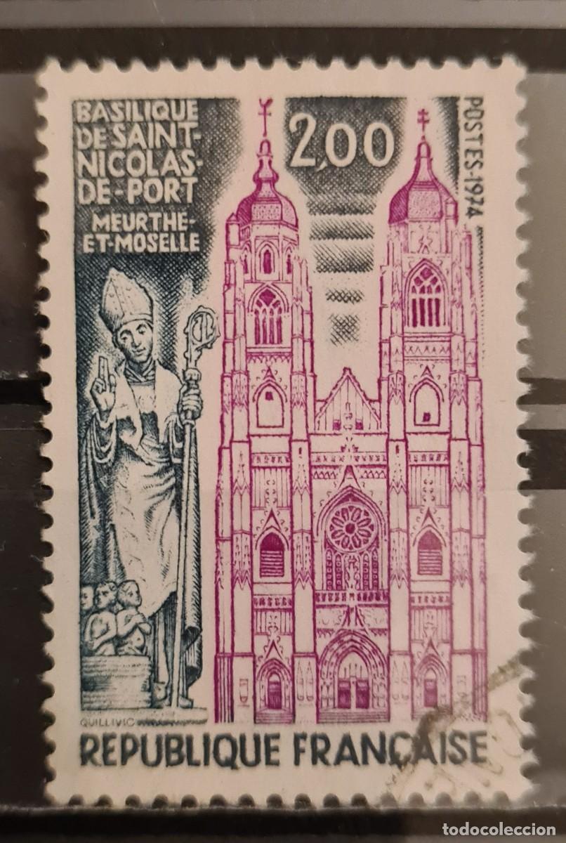 Sellos: Sello usado de Francia 1974: Bas&iacute;lica de San Nicol&aacute;s de Port