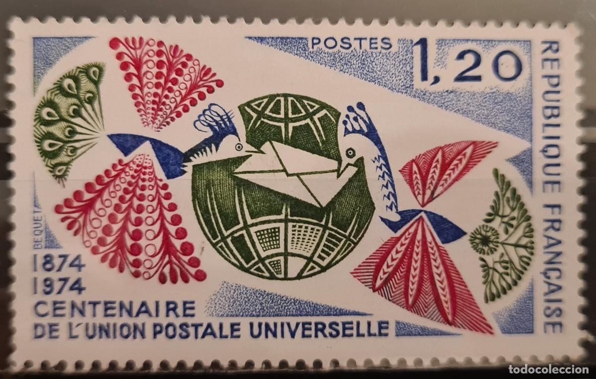 Sellos: Sello usado de Francia 1974: Centenario de la UPU